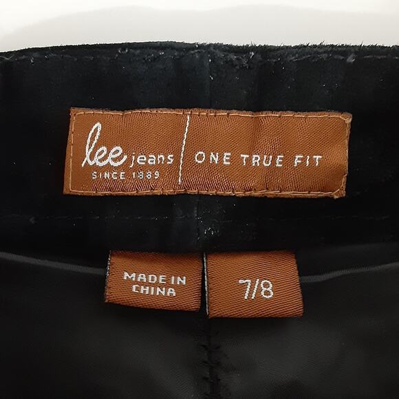 Vintage 90s 100% Leather Black Suede Wide Leg Bootcut Pant Juniors 7/8 Horseback - Picture 6 of 13